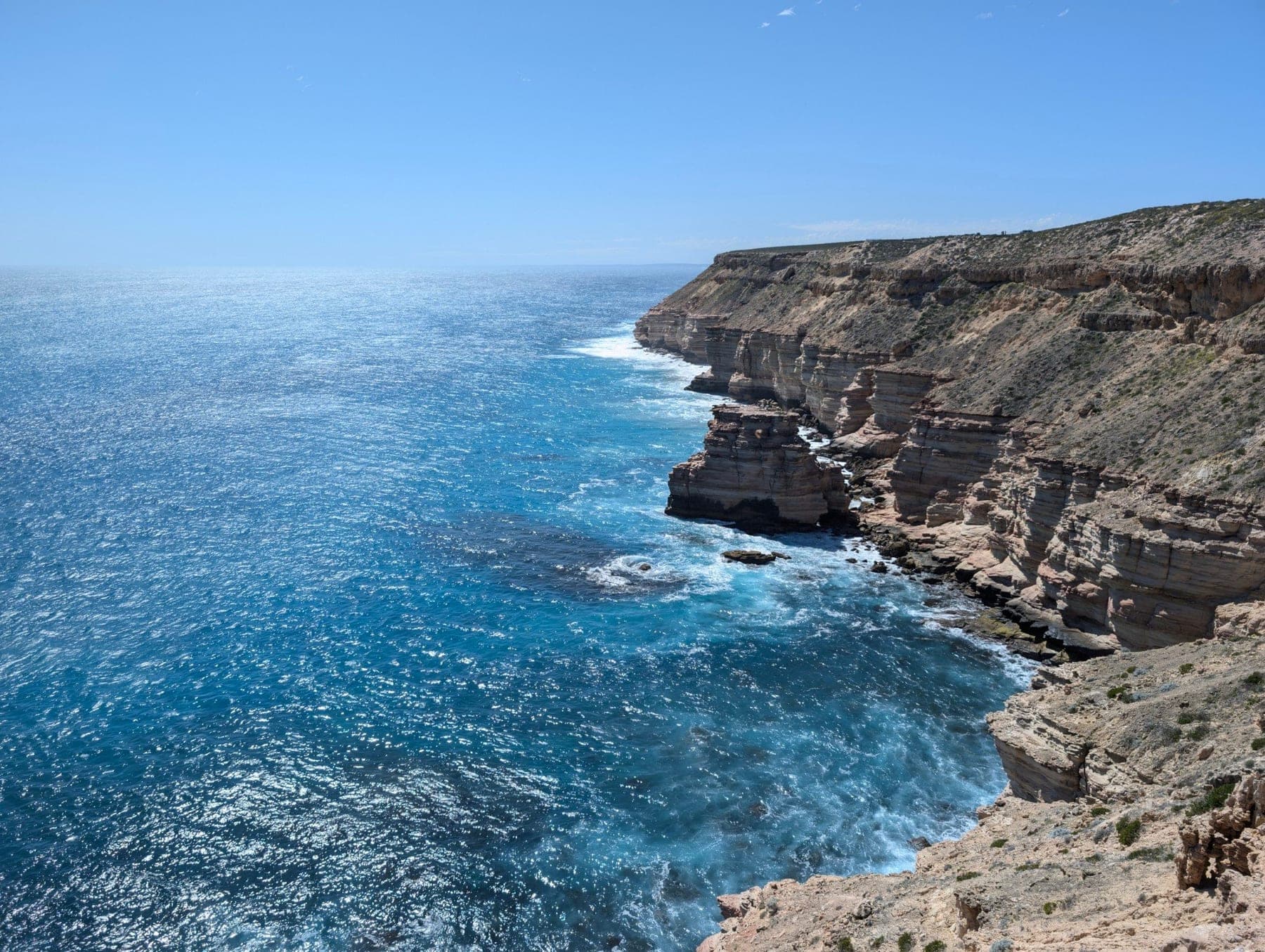 Coastal cliffs and ocean at Kalbarri on the Western Australian coast